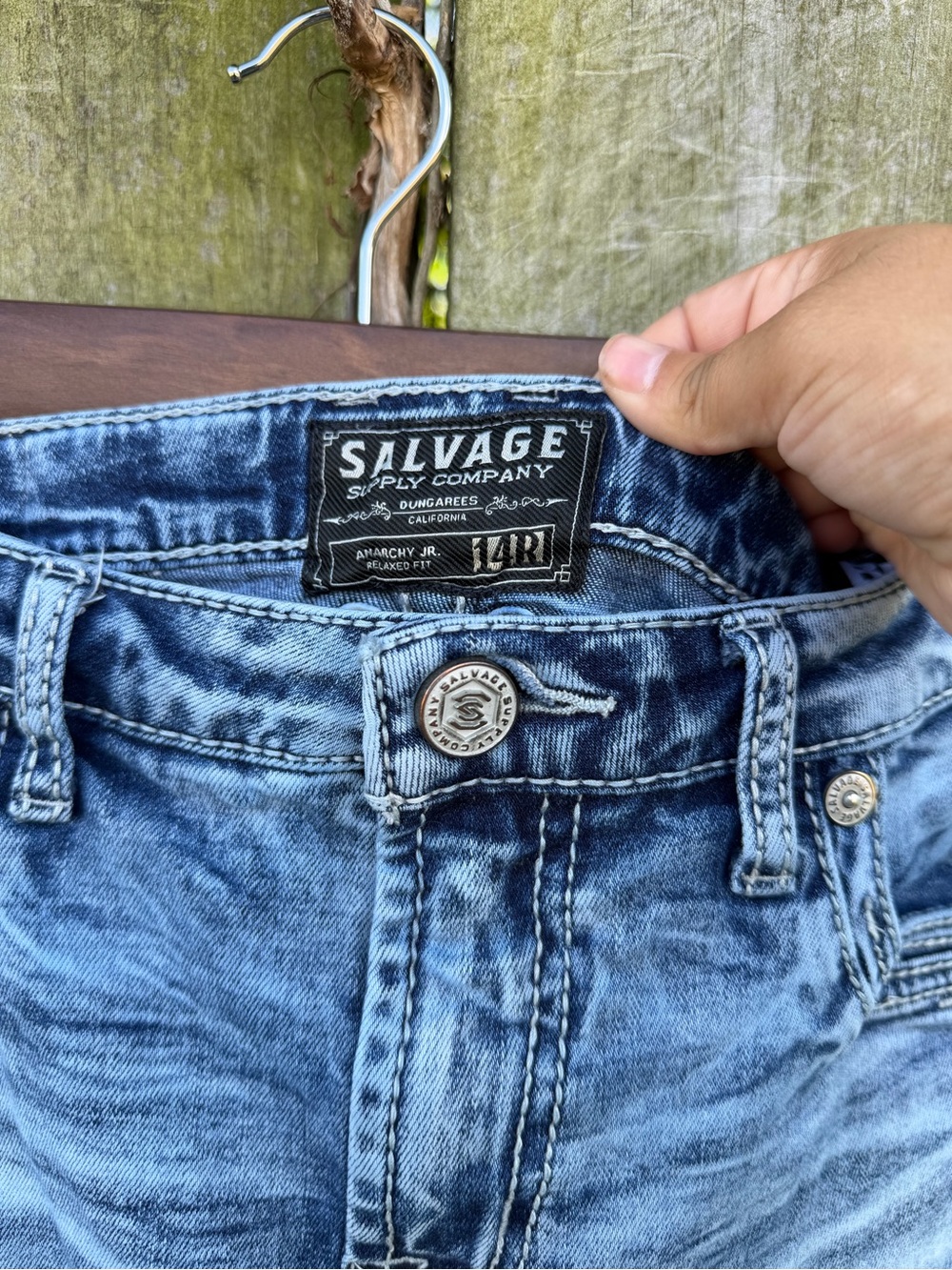 Salvage boys Light Blue Distressed Skinny Jeans - Picture 3 of 5